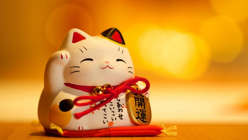 hình ảnh nền may mắn tượng mèo thần tài