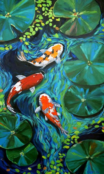 Hình nền may mắn cá koi