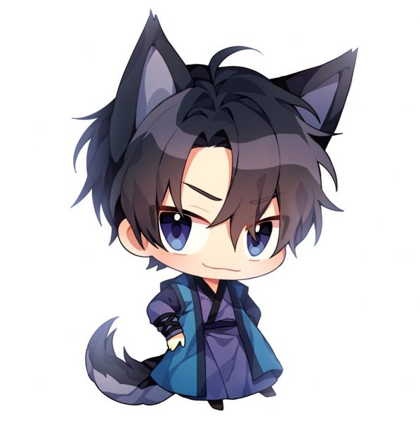 Ảnh anime nam chibi mèo cute