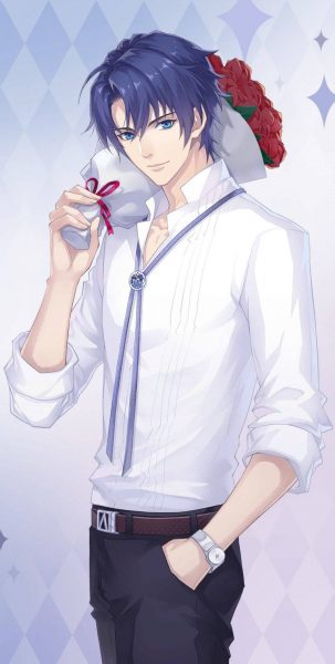 Hình ảnh anime nam đẹp trai vác bó hoa