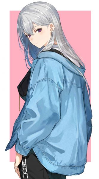 Hình ảnh anime nữ lạnh lùng tóc dài