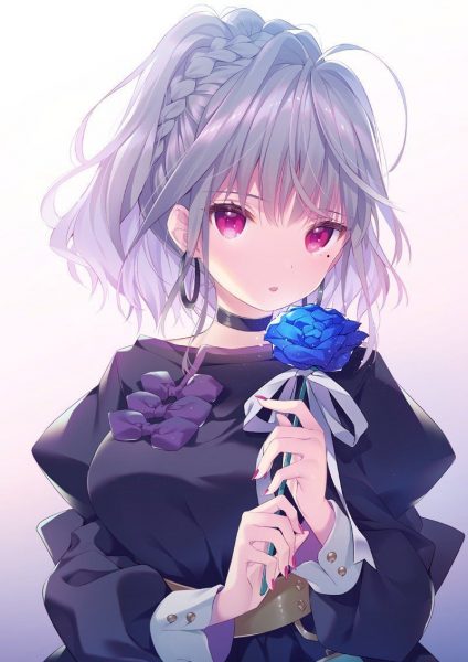 Hình ảnh anime nữ lạnh lùng tóc tím