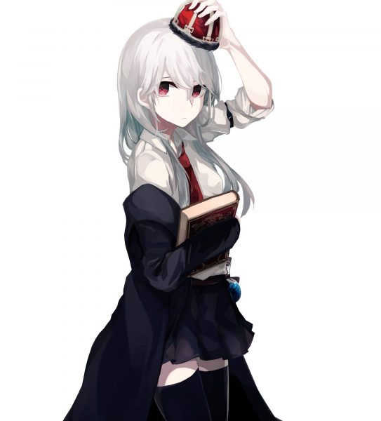 Hình ảnh anime nữ lạnh lùng tóc trắng