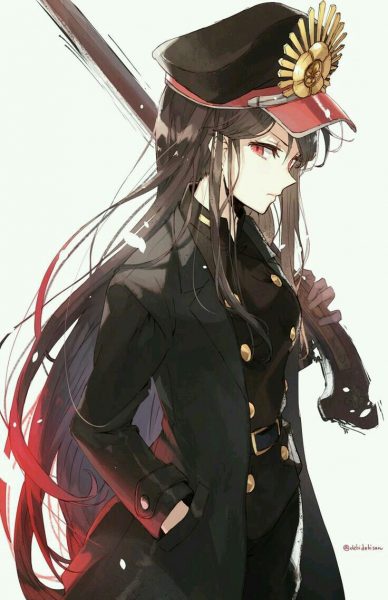 Hình ảnh anime nữ lạnh lùng vô cảm vác súng
