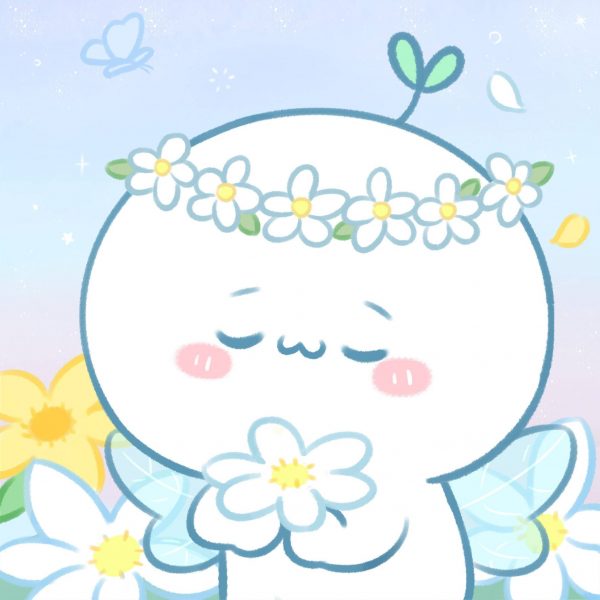 Hình ảnh vẽ cute đậu mầm yêu hoa