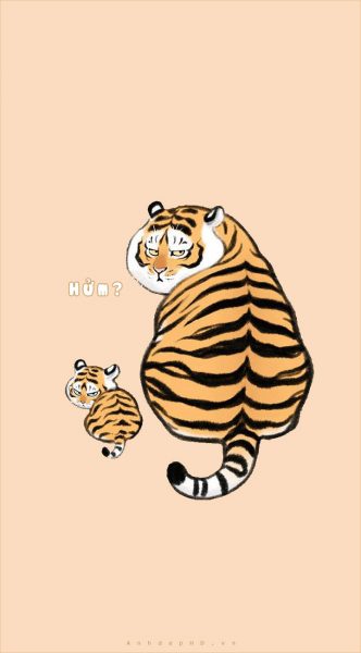 Hình nền hổ cute hài hước cho điện thoại