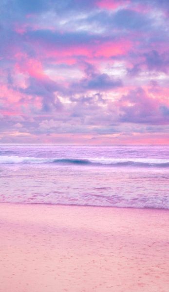 Hình nền sóng biển hồng lãng mạn