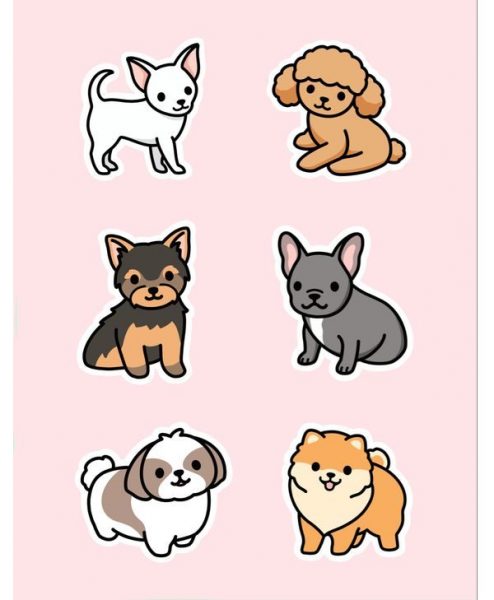 Mẫu sticker hình chó cưng