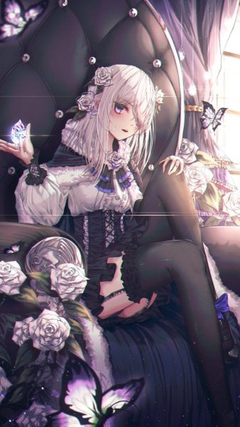 ảnh anime ác quỷ nữ tóc trắng