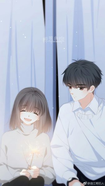 ảnh anime đôi nam kể chuyện cười cho nữ