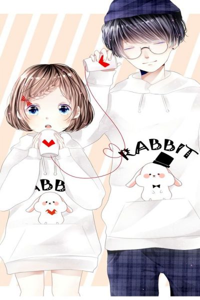 ảnh anime đôi nam nữ áo hoodie trắng