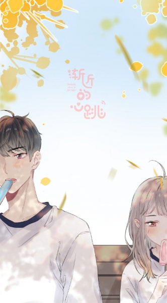 ảnh anime đôi nam nữ đang ăn kem