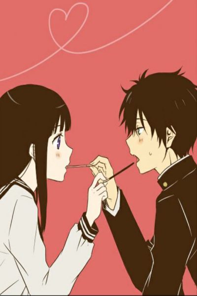 ảnh anime đôi nam nữ đút nhau ăn