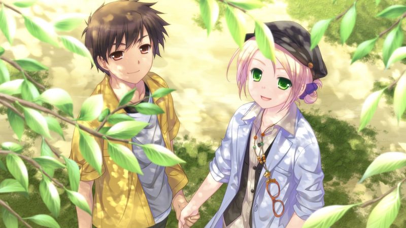 ảnh anime đôi nam trong vườn cây