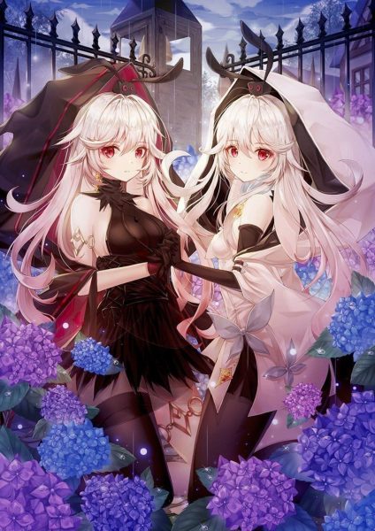 ảnh anime đôi nữ tóc hồng