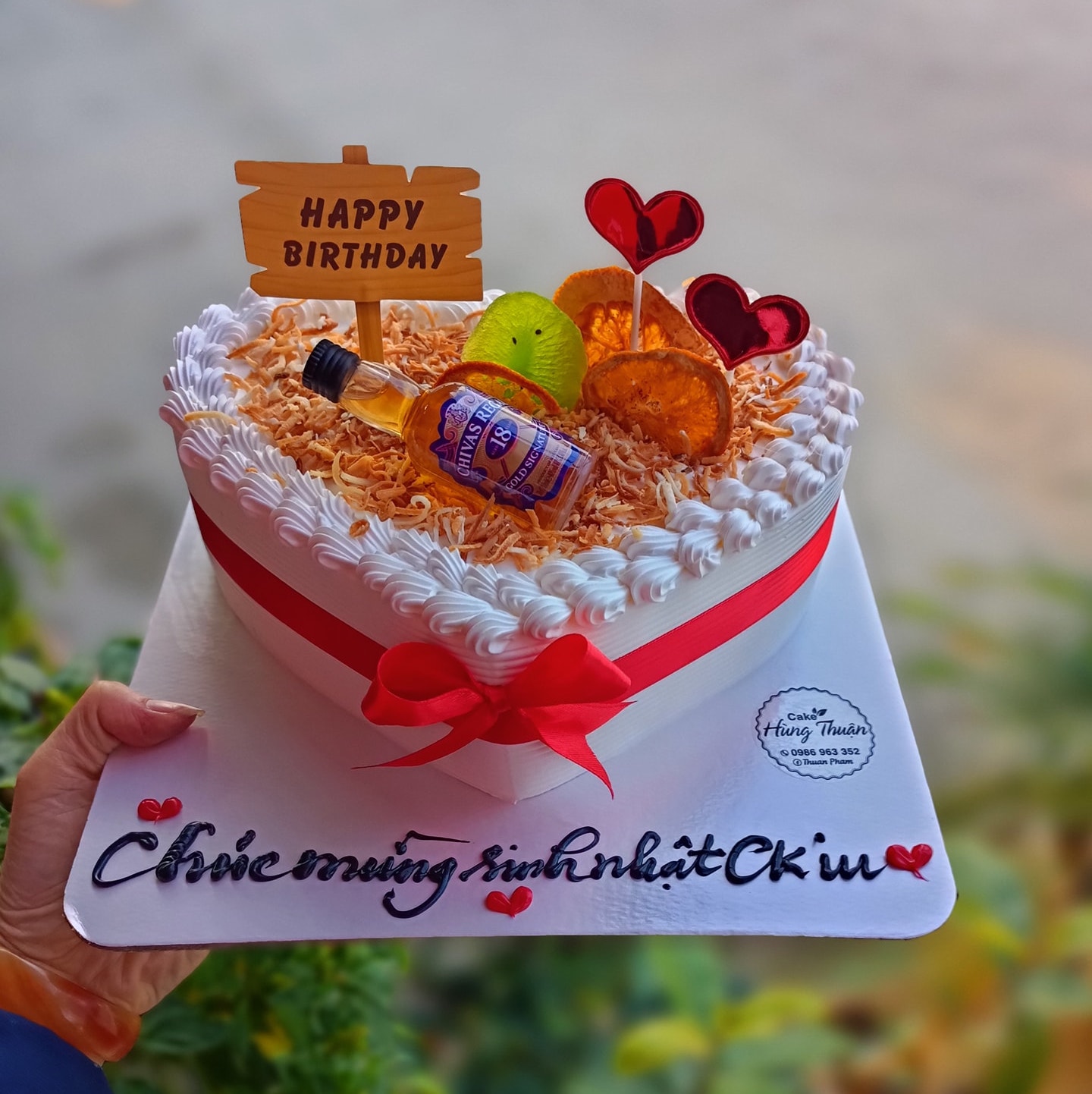 Bánh sinh nhật tạo hình trái tim 3d và vẽ lịch tháng 2 độc đáo tặng chồng   Bánh Kem Ngộ Nghĩnh