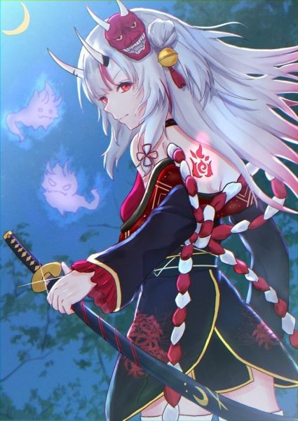 Hình ảnh anime ác quỷ ngầu nữ có sừng