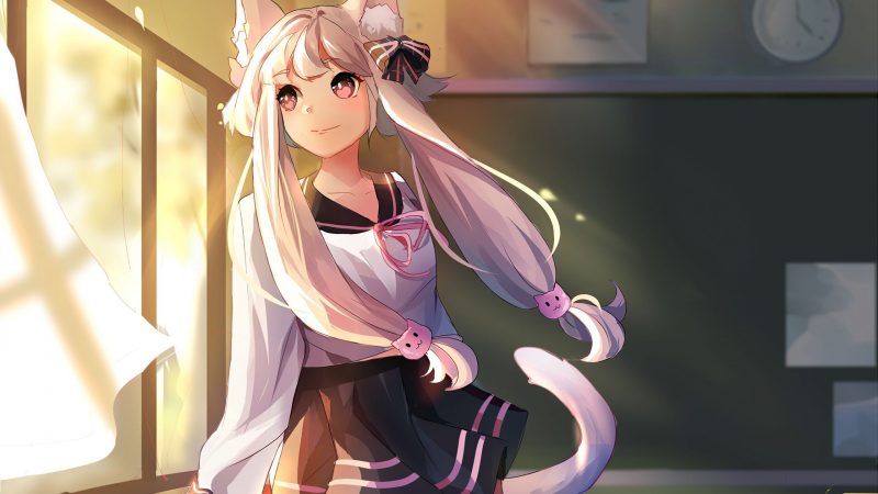 Hình ảnh avatar anime nữ sinh cột tóc hai bên