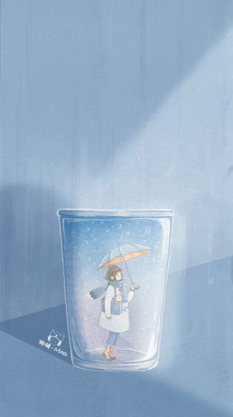 Hình ảnh động anime ly nước