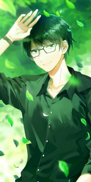 hình Anime nam tóc xanh lá cây