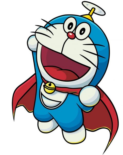 Doraemon trägt einen Umhang