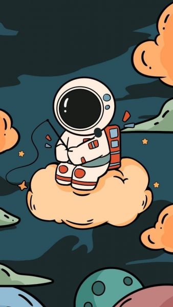 Chibi-Astronauten-Fototapete