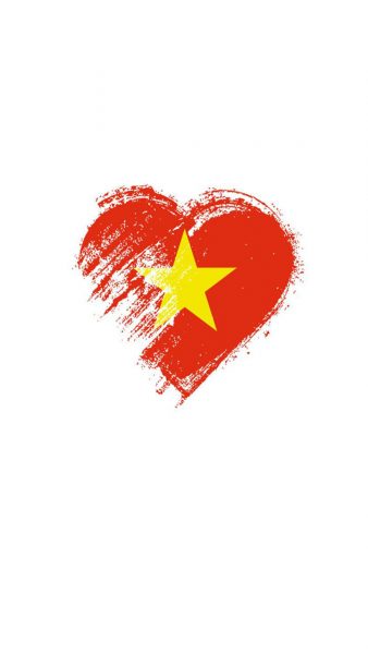 hình nền cờ Việt Nam kiểu dáng trái tim