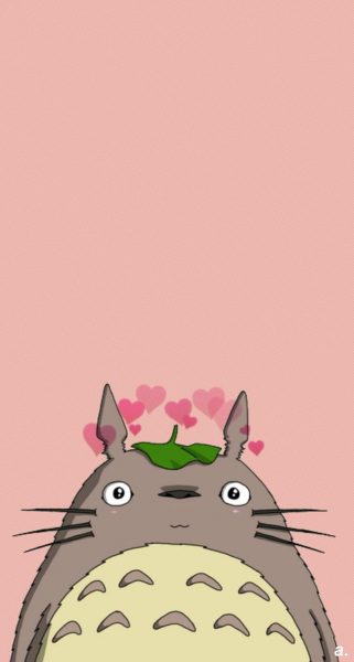 Hình nền Totoro dễ thương màu hồng