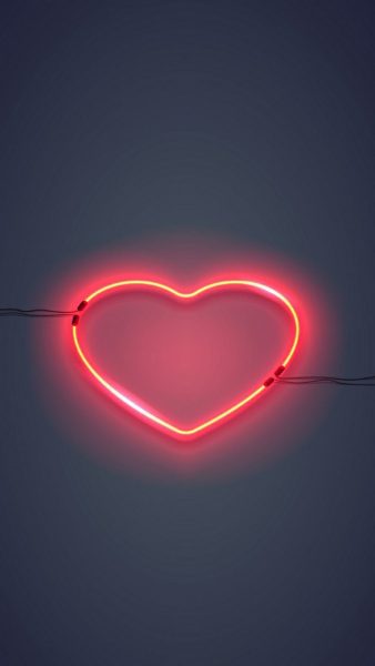 Hình nền trái tim đèn neon đỏ