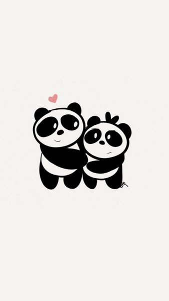 hình nền trắng đen hai chú gấu panda