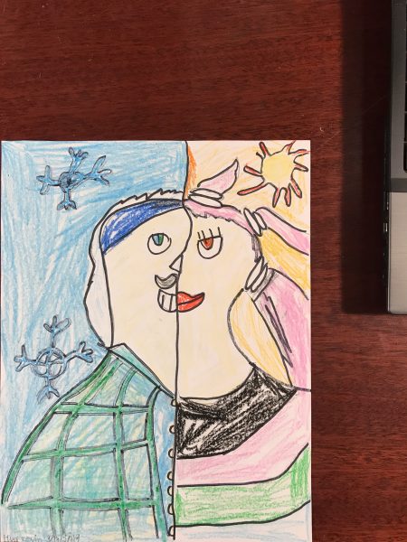 Tranh vẽ đề tài Picasso hai gương mặt
