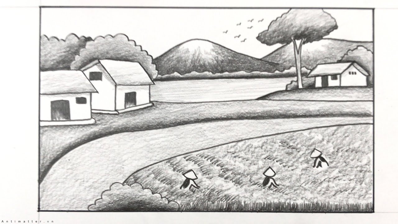 Vẽ Tranh Phong Cảnh Đơn Giản Bằng Bút Chì lần thứ n1   By Lê Công Duy  Tính  Vẽ tranh Chân dung  Facebook  Simple landscape painting by pencil