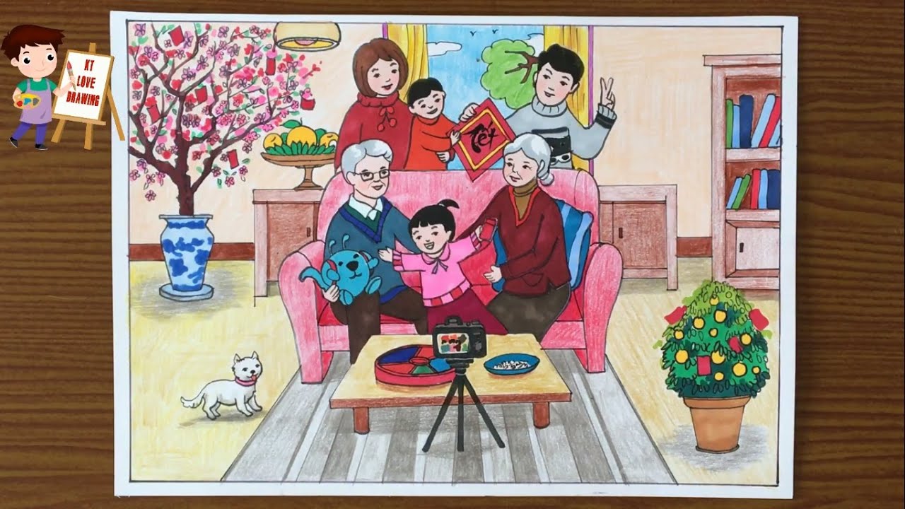 Chỉ cần nhìn vào bức tranh ấm áp về một gia đình hạnh phúc, bạn sẽ cảm nhận được tình yêu và sự gắn bó đong đầy trong mỗi nét vẽ. Với bức tranh này, bạn sẽ tìm thấy niềm vui và ý nghĩa của cuộc sống hạnh phúc trong gia đình.