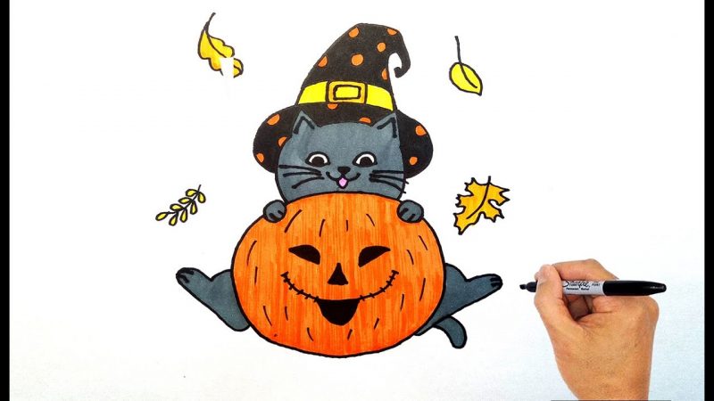 tranh vẽ Halloween cute, đơn giản