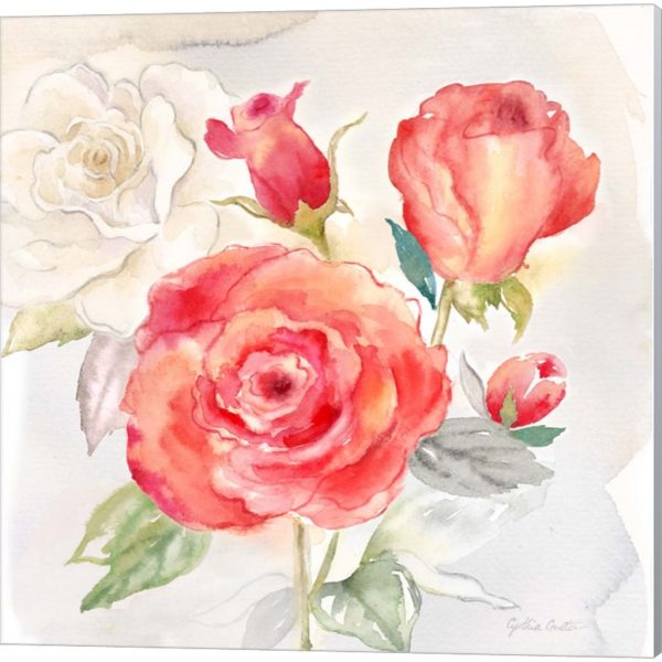 Tranh vẽ hoa hồng đơn giản đẹp bằng màu nước