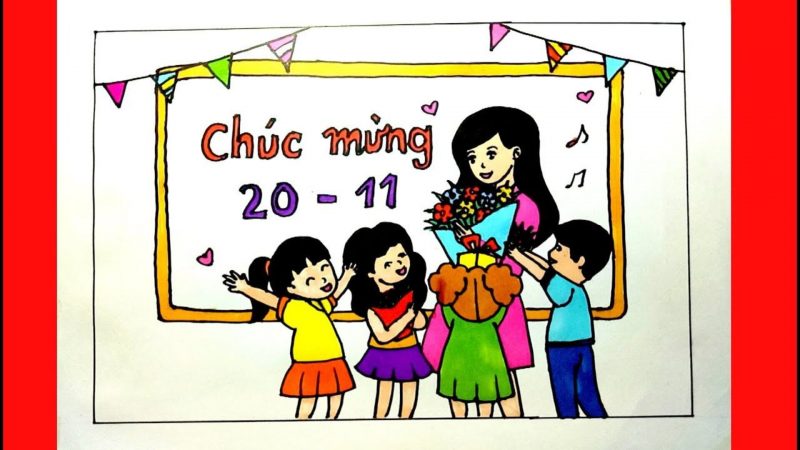 Gemälde von vietnamesischen Lehrern, um den Tag der Lehrer zu gratulieren