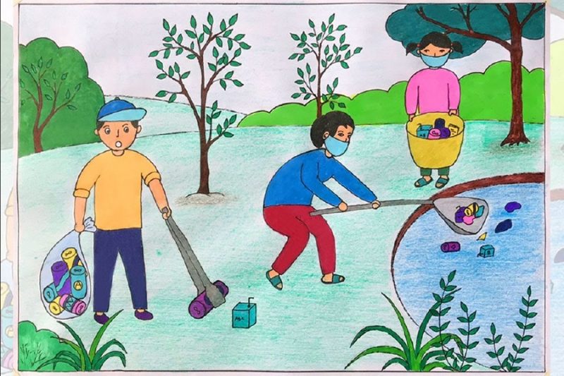 Vẽ tranh bảo vệ môi trường bằng giấy A4