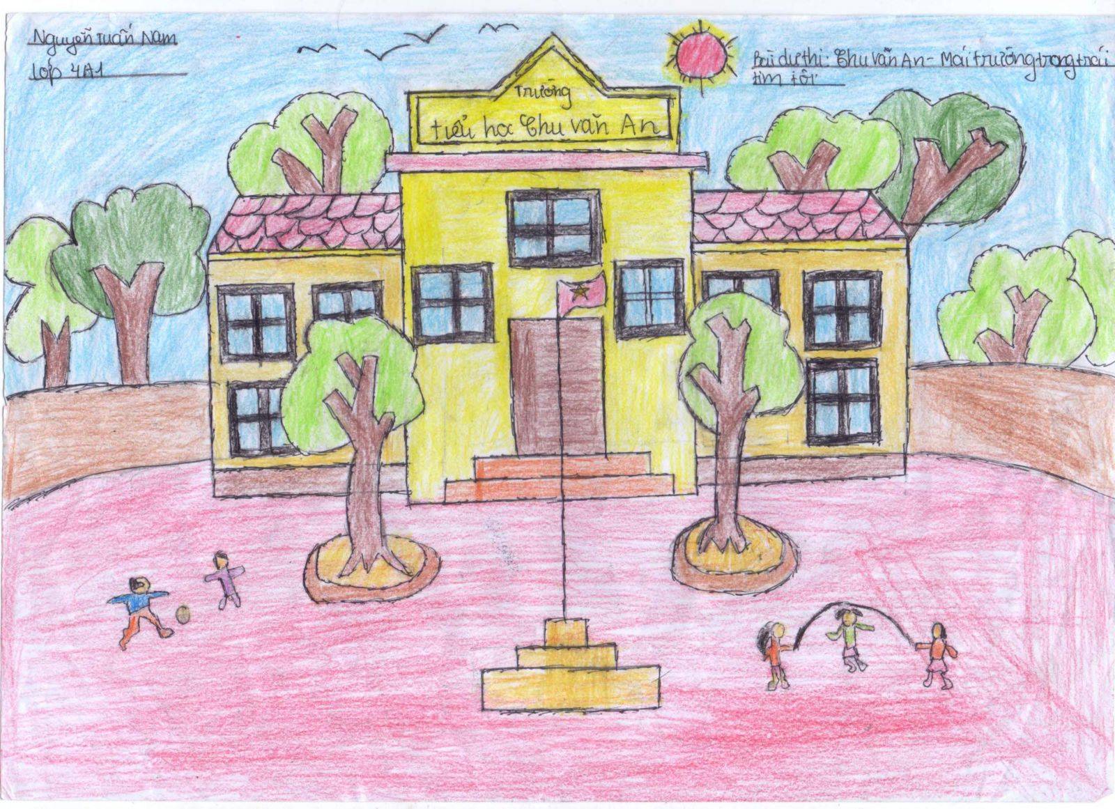 Chia sẻ 56+ về tranh tô màu trường tiểu học mới nhất - Du học Akina