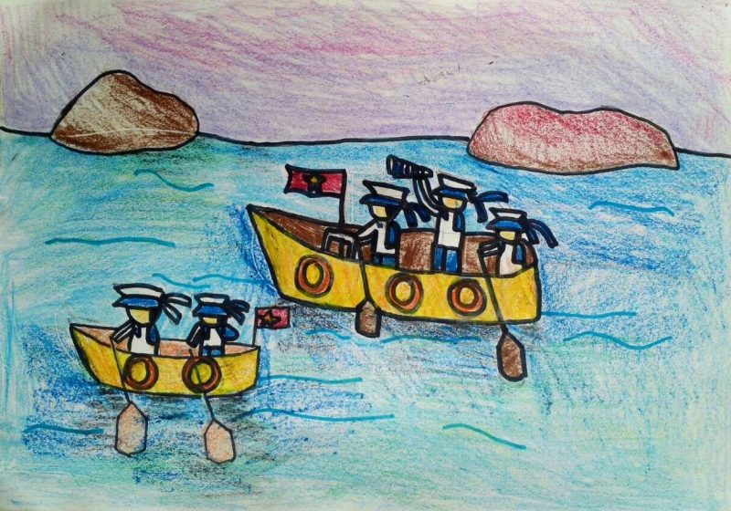 vẽ tranh đề tài tự do hải quân bảo vệ biển đảo