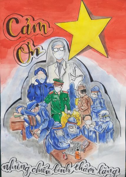 Vẽ tranh đề tài vững tin Việt Nam gửi lời cảm ơn