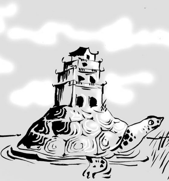 Vẽ tranh hồ gươm tháp rùa