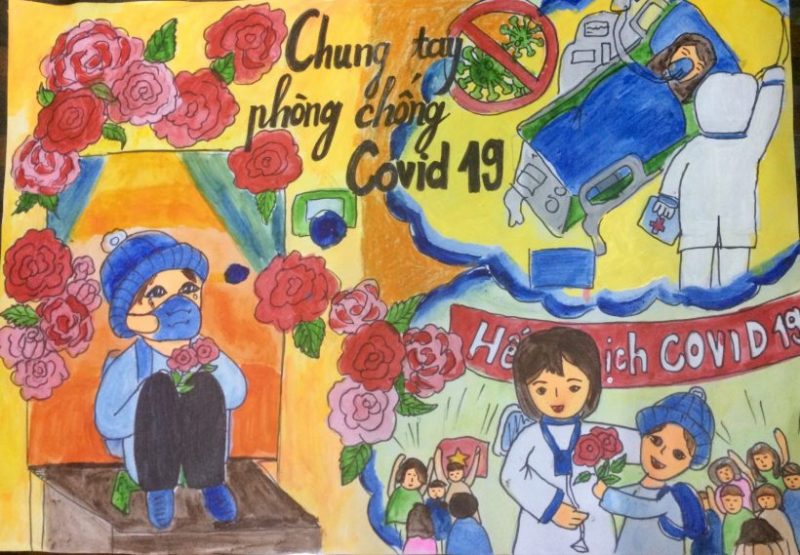 Vẽ tranh vững tin Việt Nam của học sinh