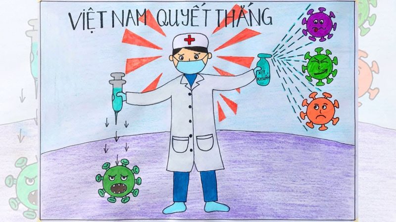 Vẽ tranh Vững tin Việt Nam đơn giản nhất