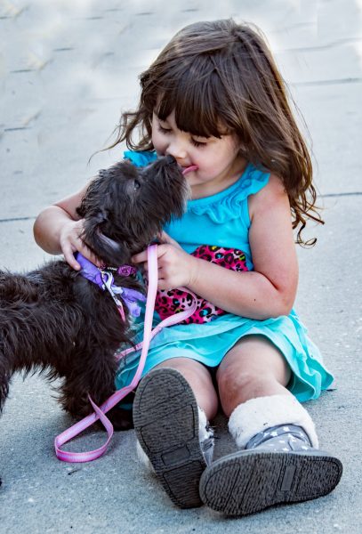 Ảnh baby hôn chú chó