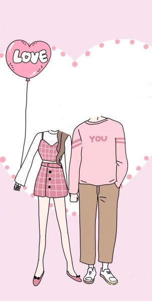Ảnh ghép mặt màu hồng đáng yêu dành cho cặp đôi