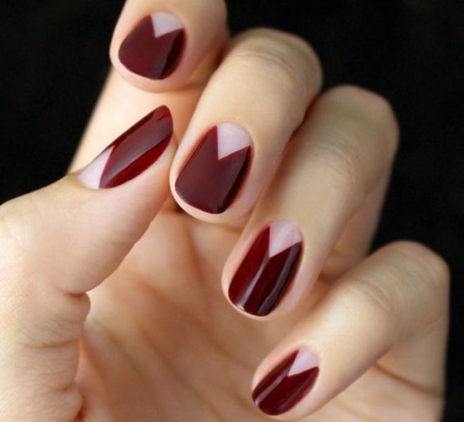 Ảnh mẫu nail màu đỏ đậm quyến rũ