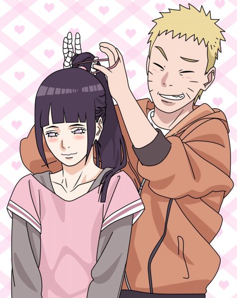 ảnh Naruto và Hinata cột tóc