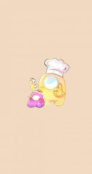 Ảnh nền Among Us cute cho điện thoại
