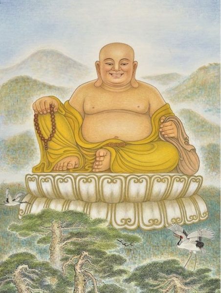 Tranh tượng Phật Di Lặc mỉm cười