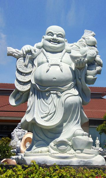 Tượng Phật Di Lặc bằng đá trắng